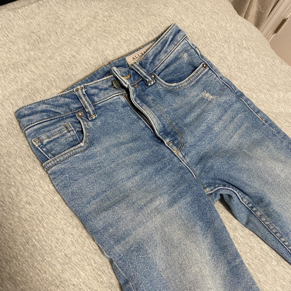 AllSaints Stilt Vintage Jeans | Blue Mid Indigo Skinny Straight Leg | Size 25 - Picture 4 of 9
